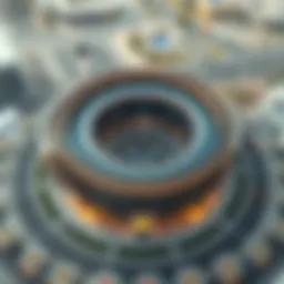 Aerial view of Aldar Headquarters showcasing its unique circular design