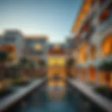 Luxurious exterior of Azizi Venice showcasing modern architecture