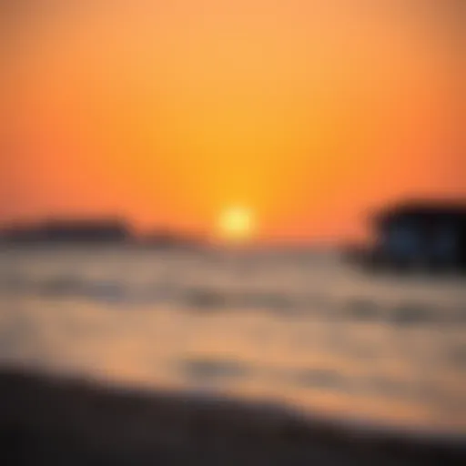 Serene view of Bateen Beach at sunset