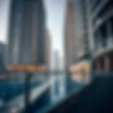 A stunning view of Bay Central's architectural design reflecting modern luxury in Dubai Marina