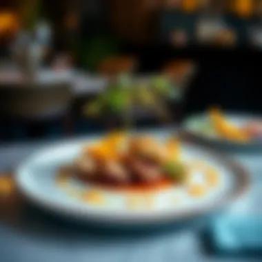 Artfully presented gourmet dish