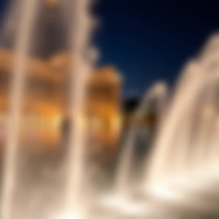 Close-up of the water jets in motion