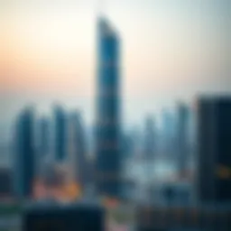 Stunning view of Business Bay Damac Tower against the Dubai skyline