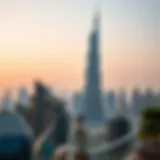 Al Habtoor Tower Against Dubai's Skyline Stunning view of Al Habtoor Tower against the Dubai skyline