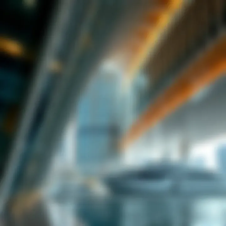 Architectural details of Crown Tower Marina