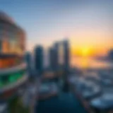 Crown Tower Marina: A Sunset Perspective Stunning view of Crown Tower Marina at sunset