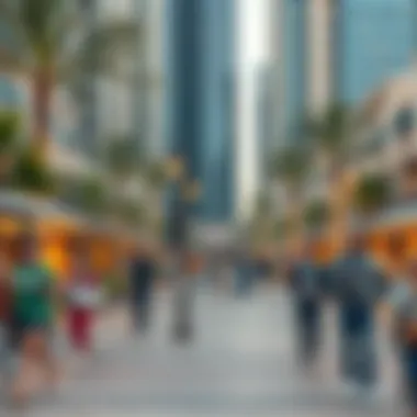 A vibrant public space in Dubai illustrating community engagement and urban life.
