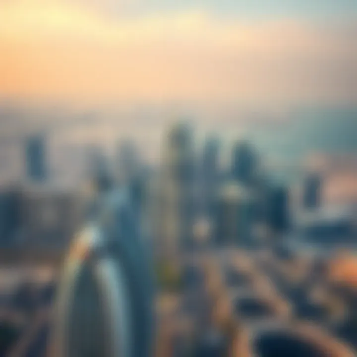 Aerial view of Dubai's skyline highlighting modern architecture