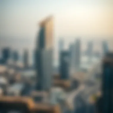 Dubai Skyline Featuring Nassima Tower Surrounding skyline of Dubai with Nassima Tower as a focal point