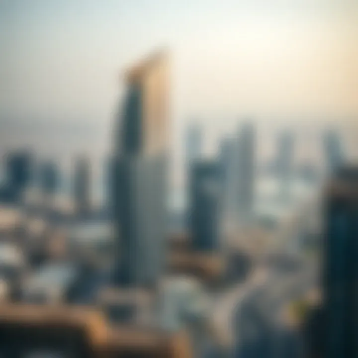 Dubai Skyline Featuring Nassima Tower Surrounding skyline of Dubai with Nassima Tower as a focal point