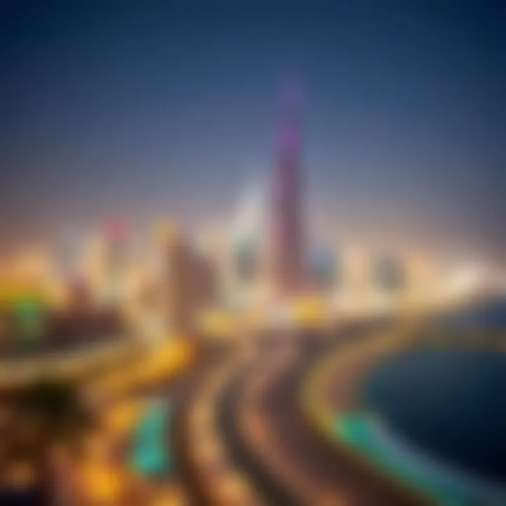 Panoramic view of Dubai's skyline from Emaar Beachfront, highlighting geographic advantages