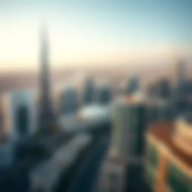 Aerial view of Dubai highlighting the location of Equiti Apartments