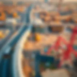 Aerial view of Etihad Railways construction site showcasing modern infrastructure.