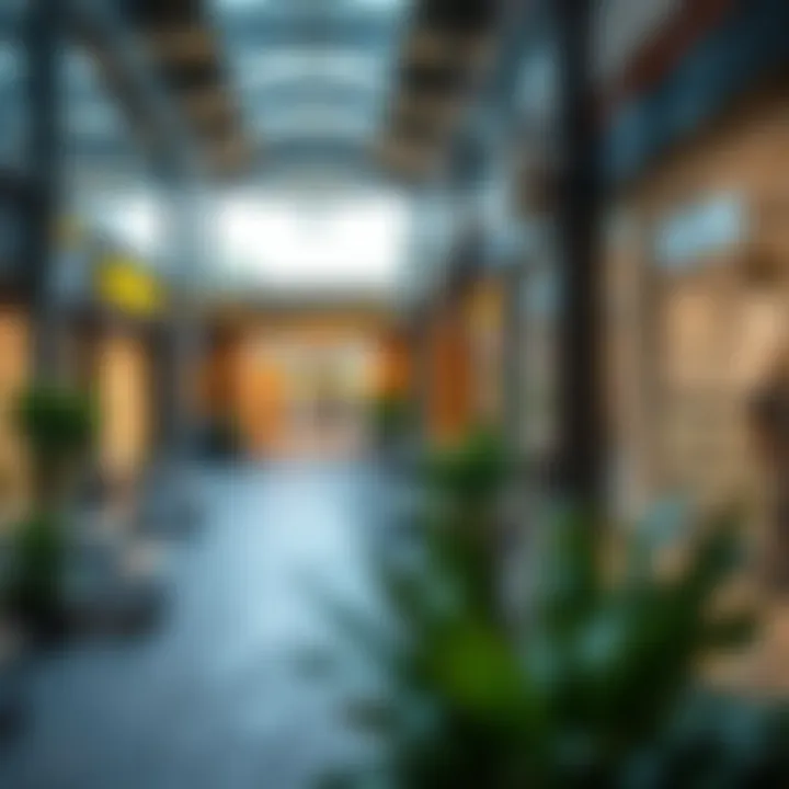 An inviting outdoor area of Circle Mall with amenities