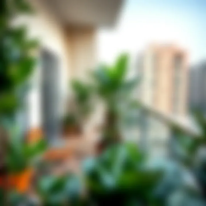 Stylish 2 BHK apartment balcony with greenery