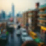 Aerial view showcasing the vibrant landscape of Al Salam Street in Dubai