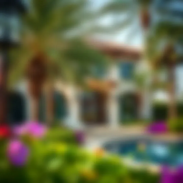 Elegant villa in المرابع العربية surrounded by greenery and vibrant gardens