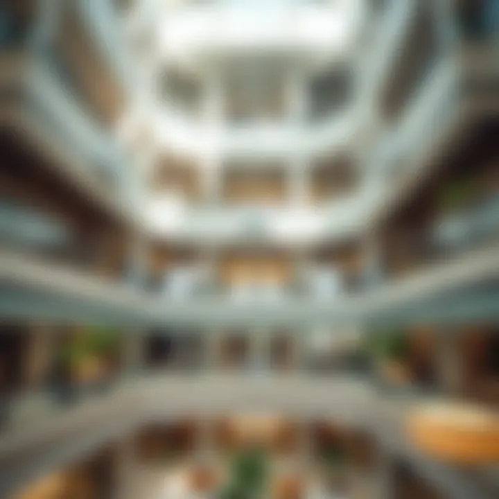 Interior atrium space highlighting architectural details