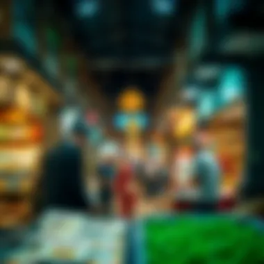 Cultural Dynamics at Old Dubai Market Vibrant marketplace scene illustrating cultural interactions