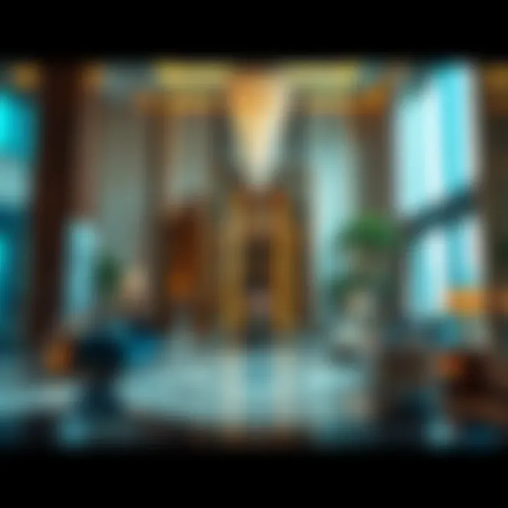 Luxurious lobby area inside Damac Towers by Paramount Tower B featuring elegant design