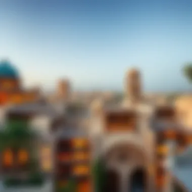 Architectural Marvels of Frij Murar A panoramic view of Deira's Frij Murar showcasing its unique architecture