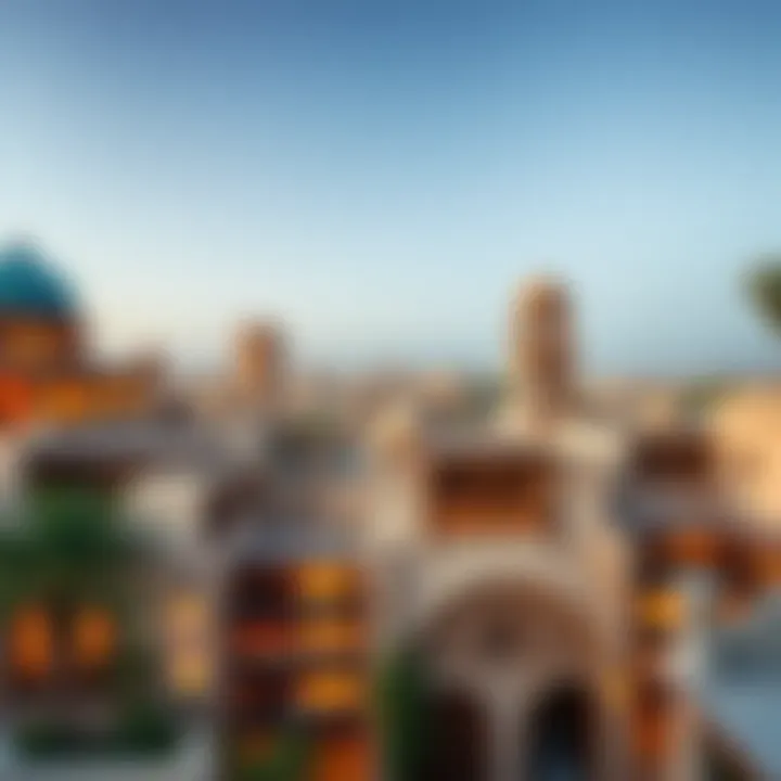 Architectural Marvels of Frij Murar A panoramic view of Deira's Frij Murar showcasing its unique architecture