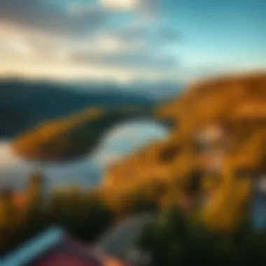 Aerial view showcasing the stunning DSO Lake and its surroundings