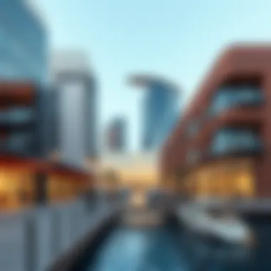 Modern architectural landmarks in Dubai Creek Harbour