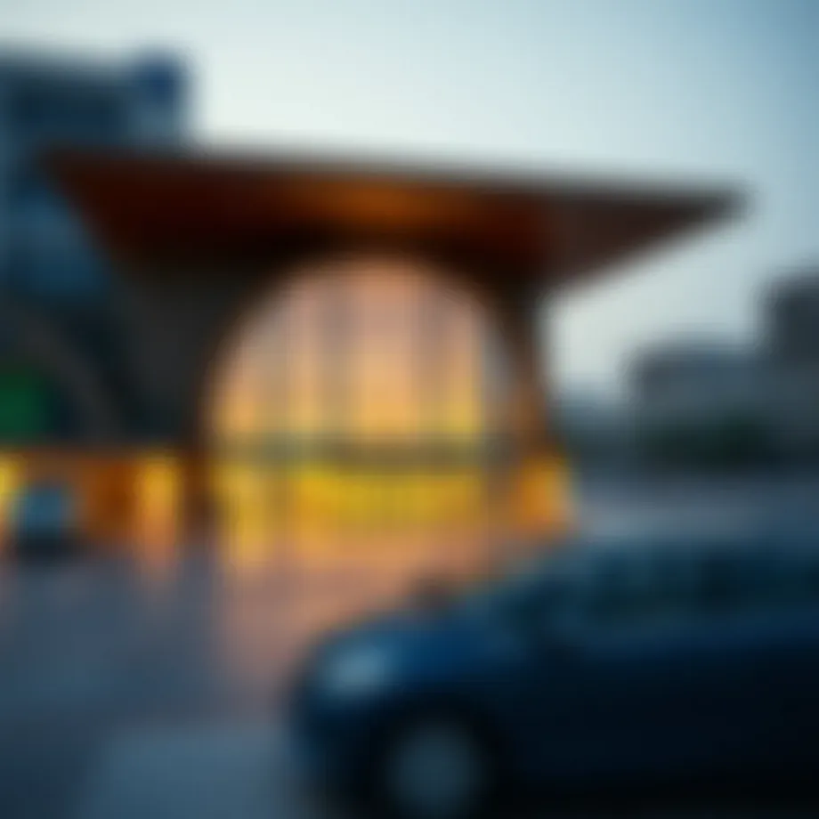 Vibrant view of Al Nahda Metro Station showcasing its architectural design.