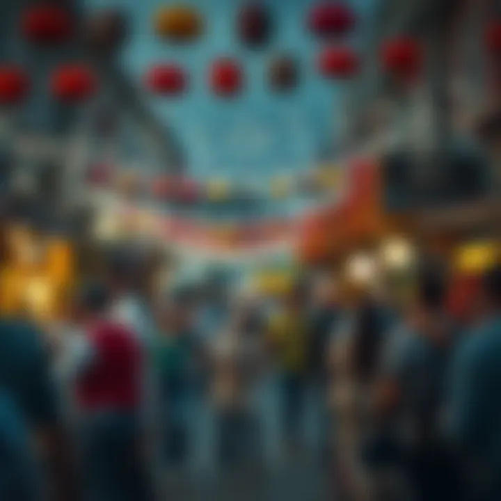 Vibrant street life in فريج العين during a cultural festival