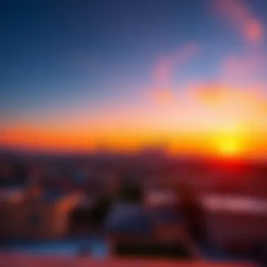 Stunning sunset over the unique skyline of فريج العين