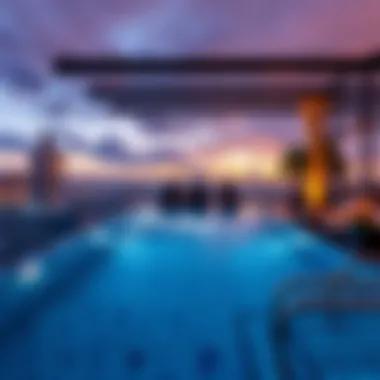 Rooftop Pool with Cityscape in Tourist Club Area Rooftop pool offering stunning city views