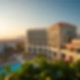 Architectural Elegance of Julphar Hotel Aerial view showcasing the architectural elegance of Julphar Hotel