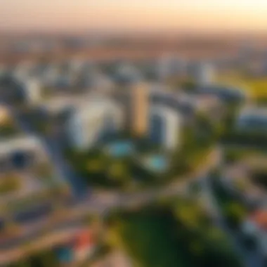 Panoramic view of JVC Dubai showcasing modern architecture and greenery