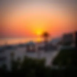 Stunning view of Nakheel Beach at sunset