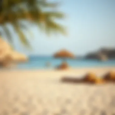 Serene beach with soft sand and clear waters