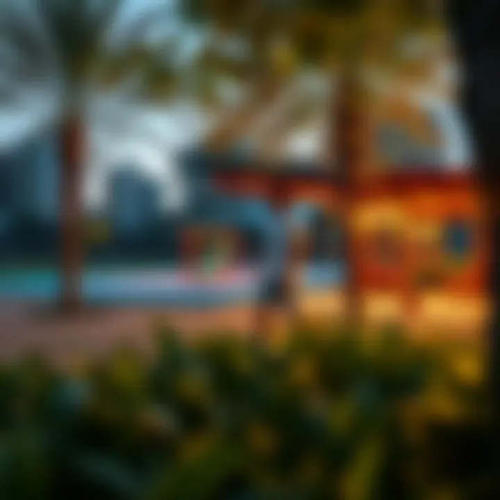 Vibrant recreational area with sports facilities