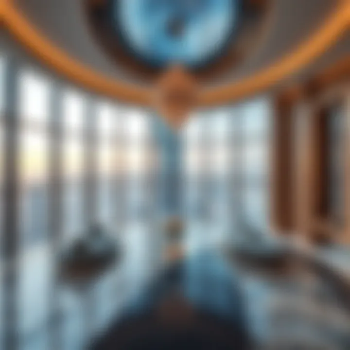 Interior Luxury of Rawan Tower Panoramic view of the Rawan Tower interior highlighting luxury