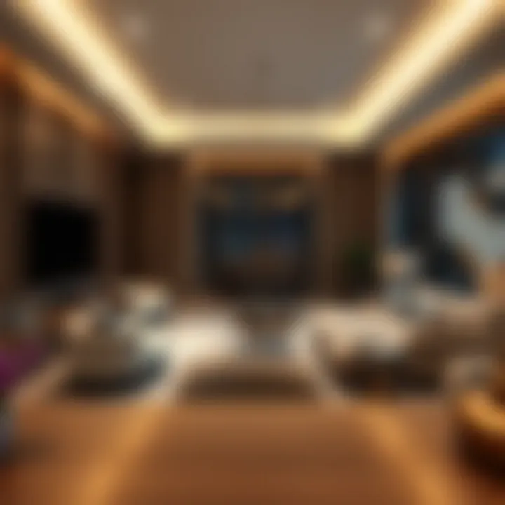 Spacious living area inside Safi Apartments with contemporary design