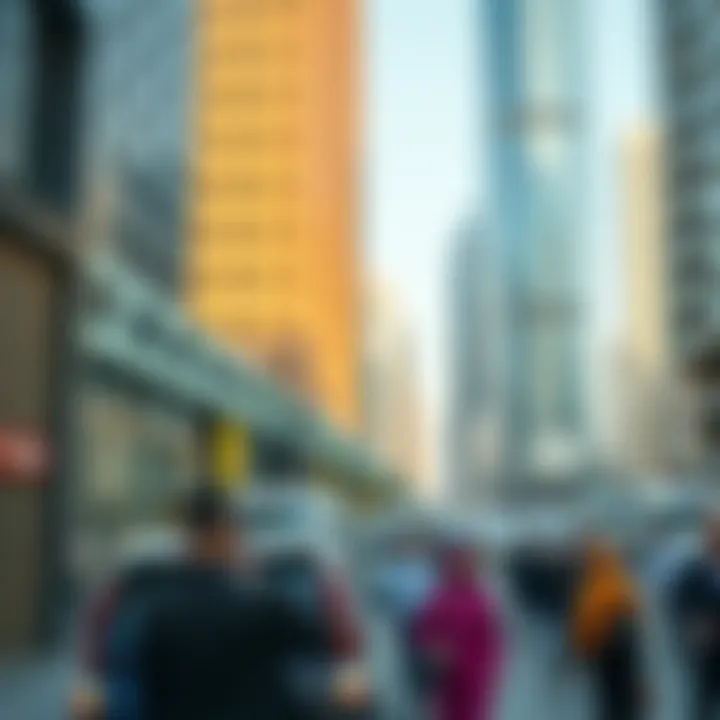 Surrounding Business Environment of Saif Tower Surrounding business environment of Saif Tower with bustling activity