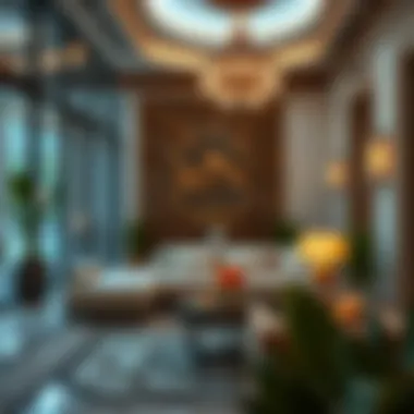 Fusion of Tradition and Modernity Interior design details of the Al Ahli Building reflecting traditional influences