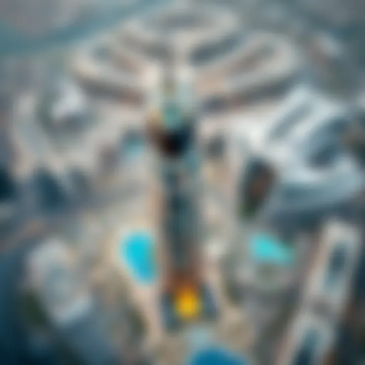 Aerial shot showcasing the prime location of Al Garhoud Star Building