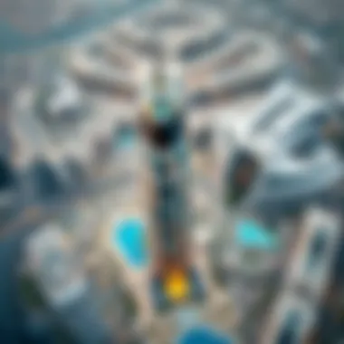 Aerial View of Al Garhoud Star Building Location Aerial shot showcasing the prime location of Al Garhoud Star Building