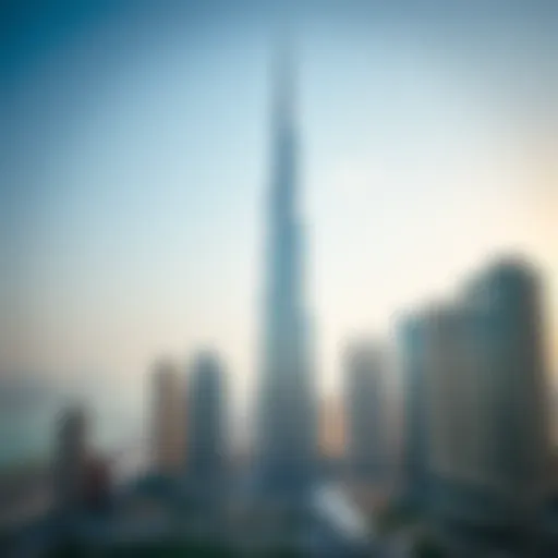 Stunning view of the Al Garhoud Star Building against the Dubai skyline