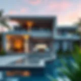 Modern Architectural Design of a Beach Villa Luxurious beach villa exterior showcasing modern architecture