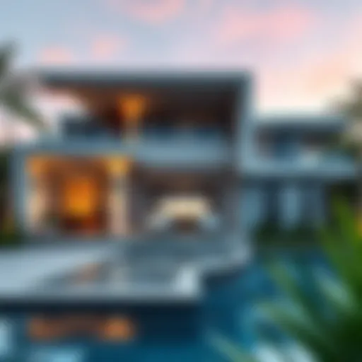 Modern Architectural Design of a Beach Villa Luxurious beach villa exterior showcasing modern architecture