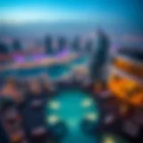 A stunning aerial view of a sky pool in Dubai, showcasing its architectural elegance against the city skyline.