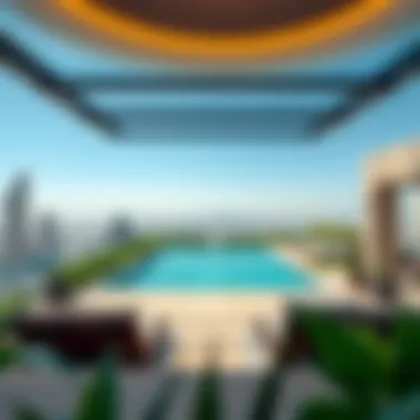 Elevated Living: The Lifestyle Impact of Sky Pools A serene view of a sky pool with lush greenery and stylish lounging areas, illustrating the lifestyle impact of these elevated havens.