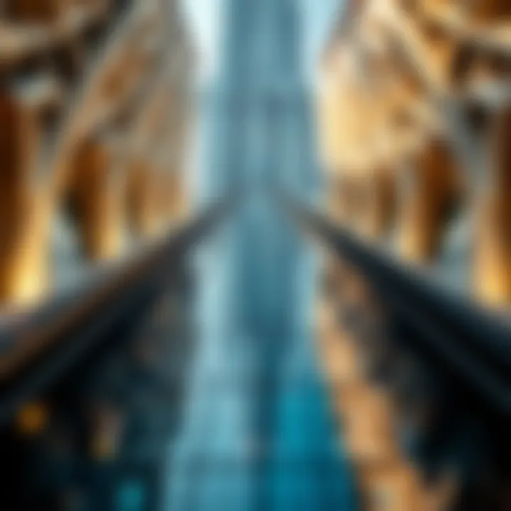 Architectural Detail of Burj Khalifa Architectural detail highlighting the design of Burj Khalifa