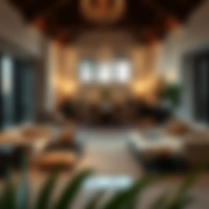 Elegant Interiors of Luxury Dubai Farmhouses Elegant interior of a Dubai farmhouse with a focus on luxury decor